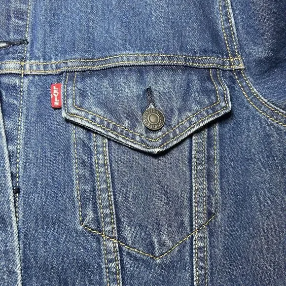 Pink & Silver Fashion Boho-Chic One Of A Kind Levi's Hand Beaded M Denim Jacket - Picture 11 of 16